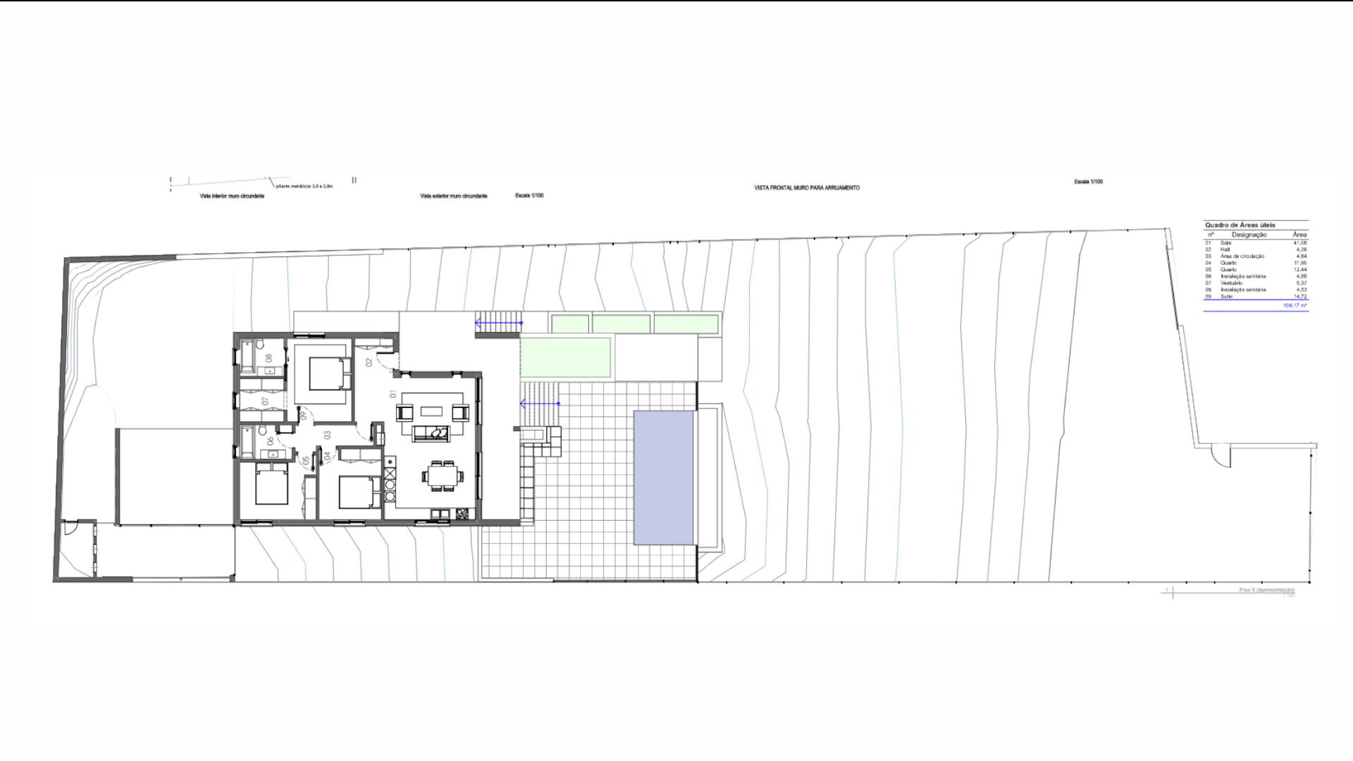 Moradia T3 moderna, com cozinha equipada e piscina, em Benafim