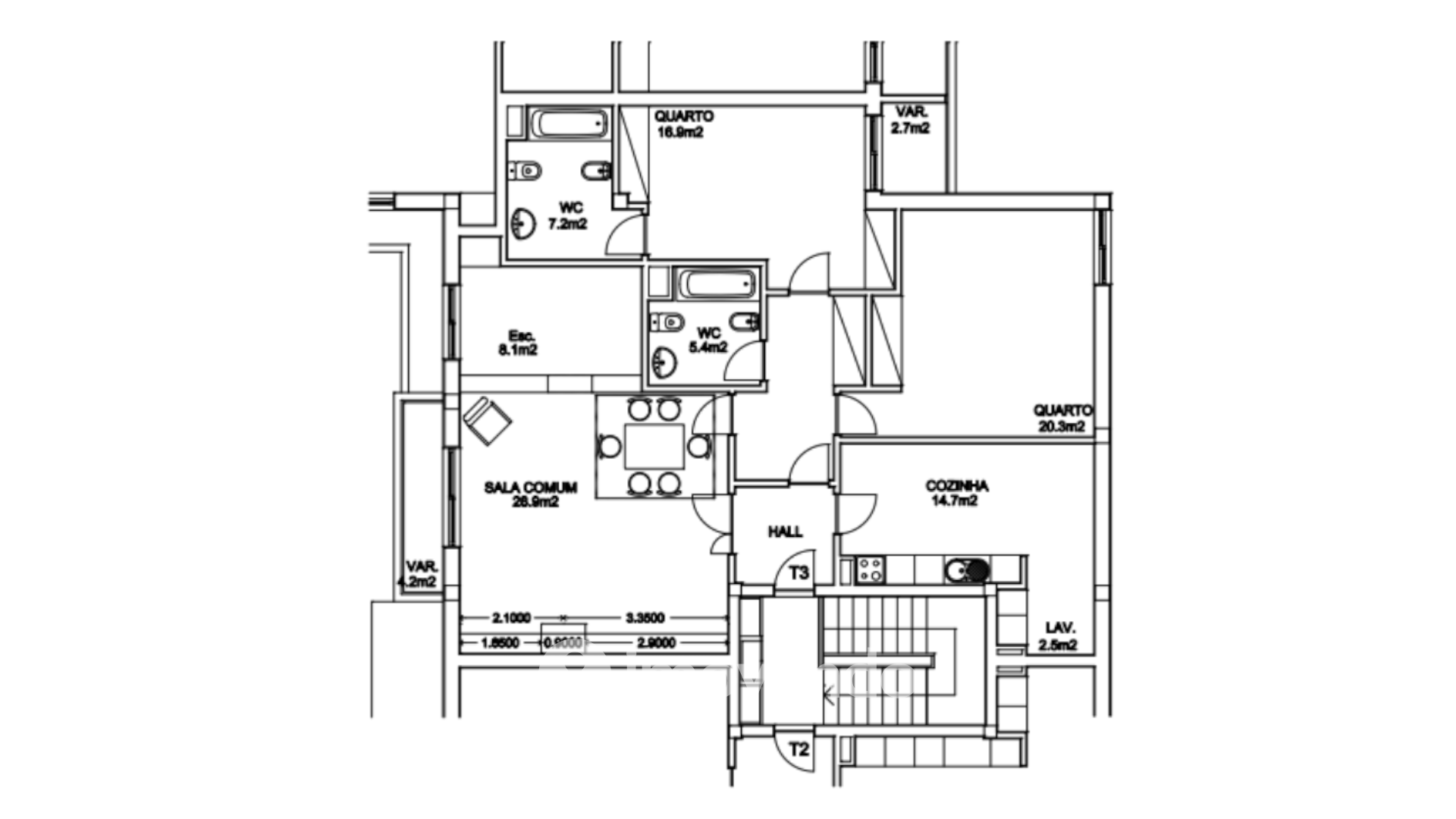 Apartamento T3 com garagem, próximo do mar, em Aguçadoura