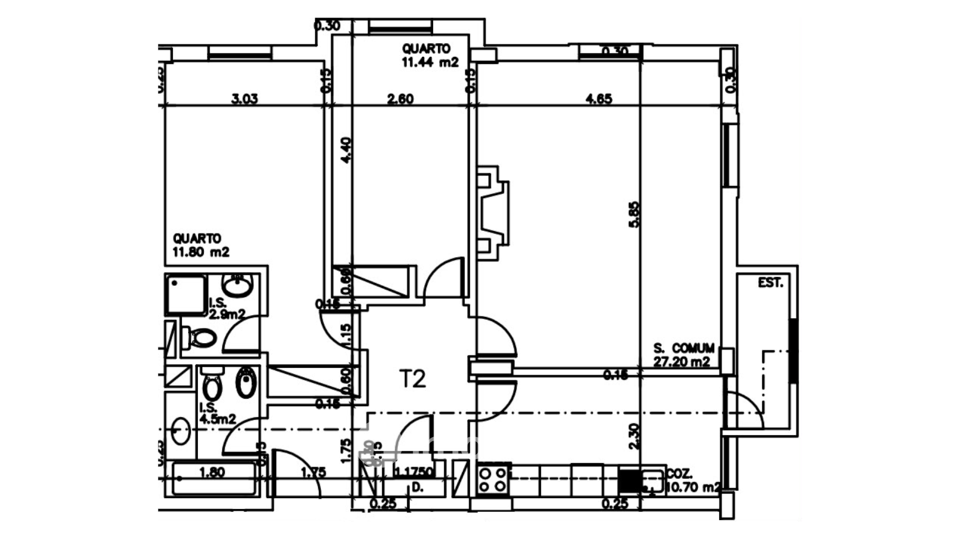Apartamento T2 moderno, com estacionamento, nas Casas do Lago